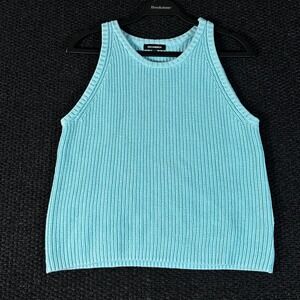 525 America Blue Ribbed Knit Sleeveless Tank Top Women's Medium